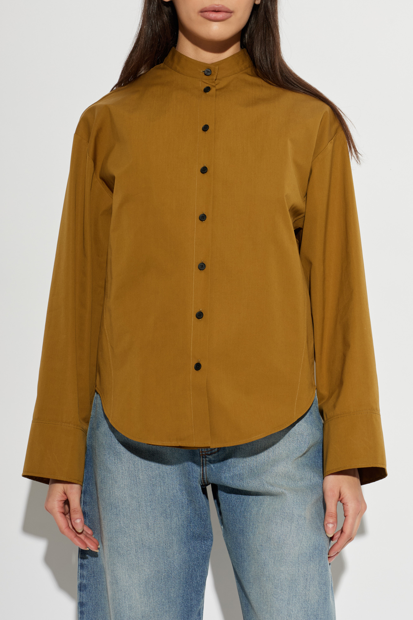 Alaïa Cotton shirt with stand-up collar | Women's | Vitkac